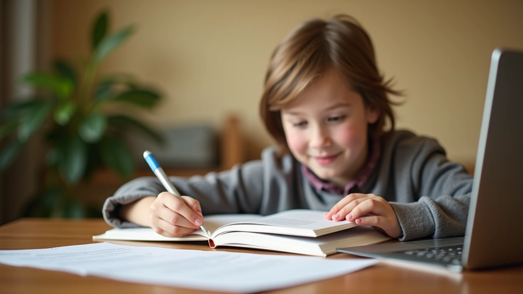 Student se školním materiálem a papírem o stipendiu s měďákem na stole